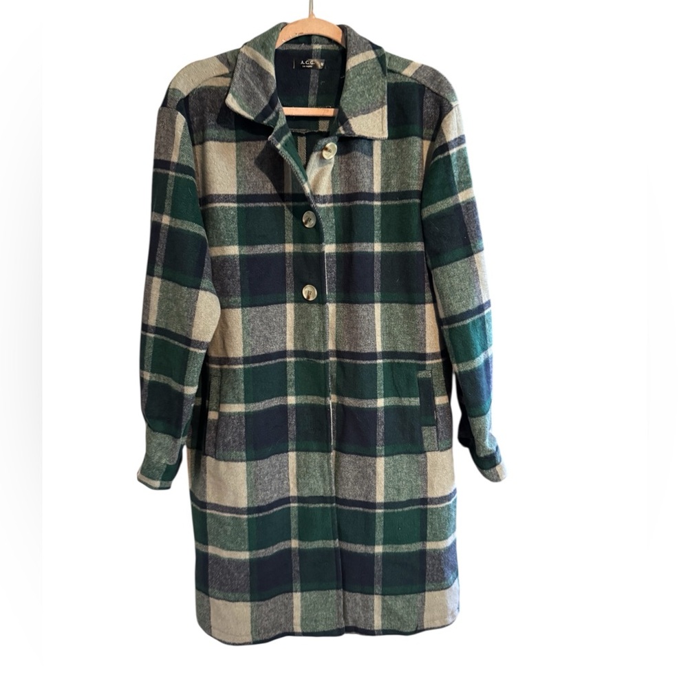 Plaid flannel Blend Coat